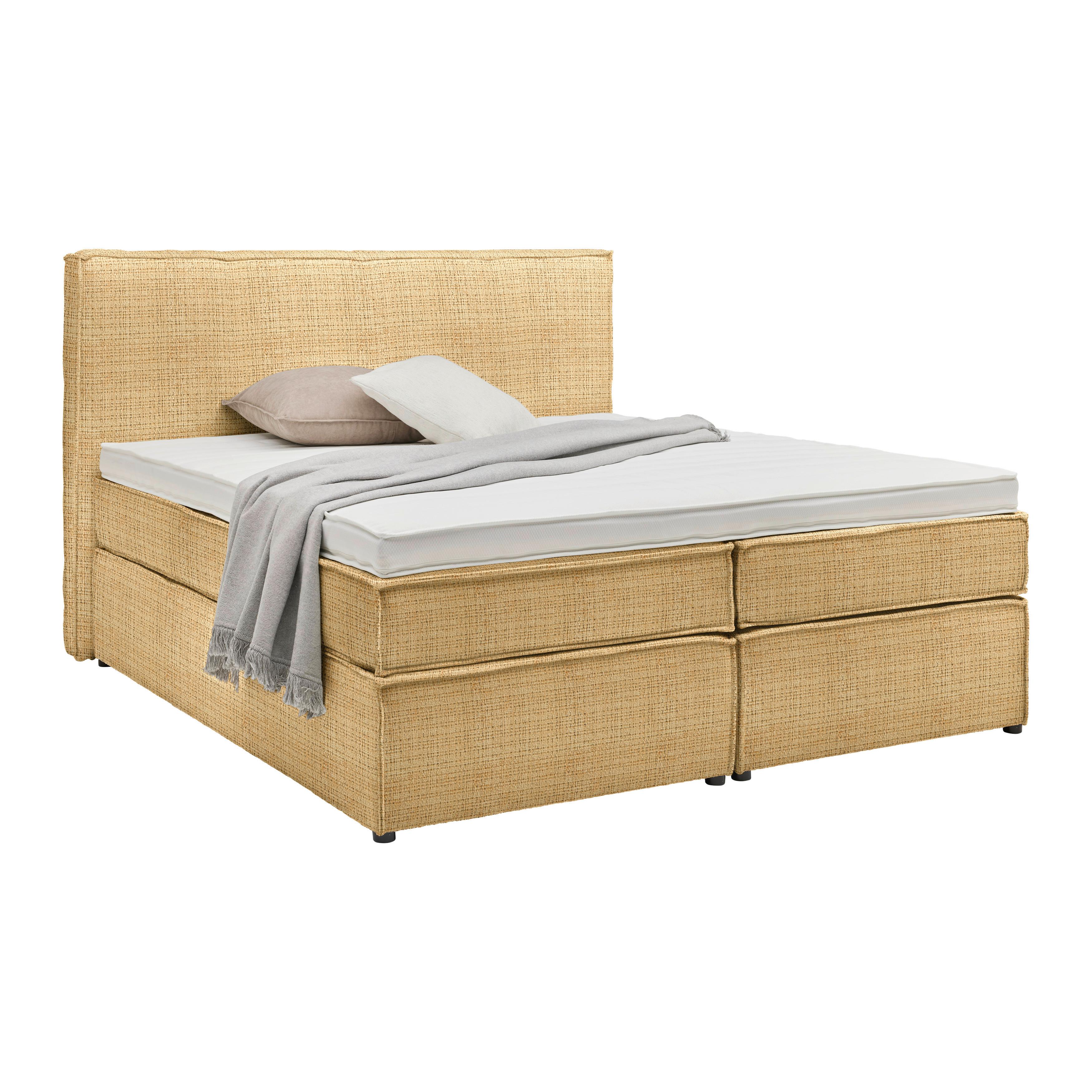 Boxspringbett Lion Senfgelb ca. 180x200cm - Senfgelb, KONVENTIONELL, Holz/Holzwerkstoff (180/200cm) - Premium Living