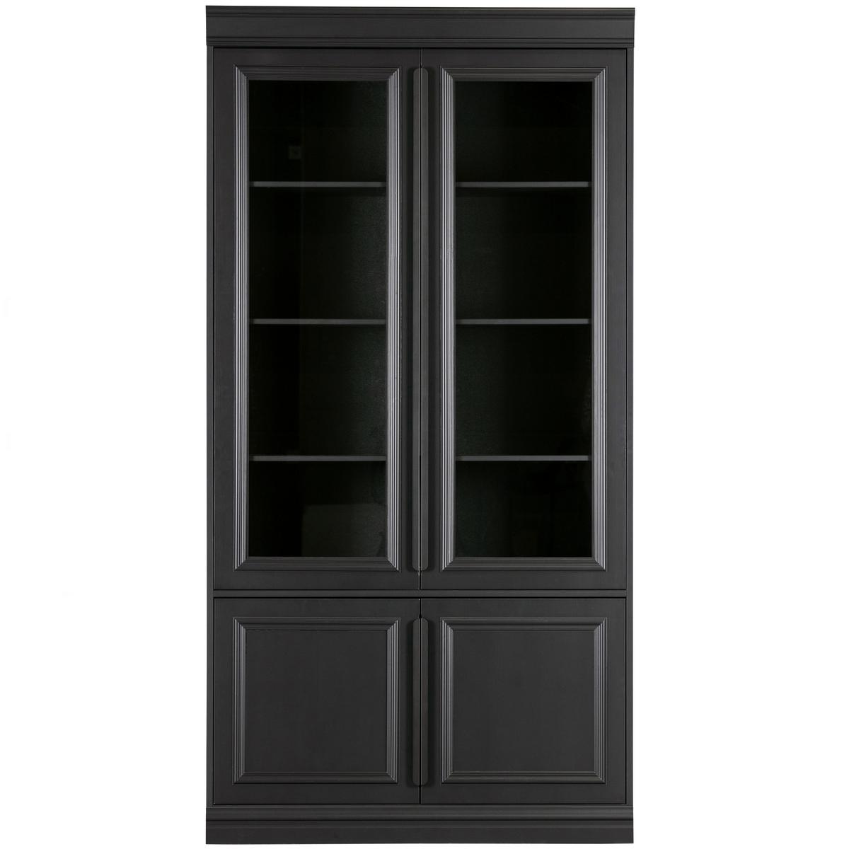 Vitrne Organize Schwarz - Schwarz, Design, Glas/Holz (110/215/44cm) - Livetastic
