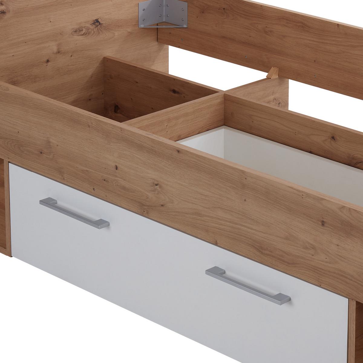 Krevet Box 90 - bijela/boje grafita, Moderno, drvni materijal (90/200cm) - Modern Living