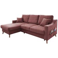 Wohnlandschaft Valentina Rosa Struktur - Rosa/Naturfarben, KONVENTIONELL, Holz/Textil (150/228cm) - P & B