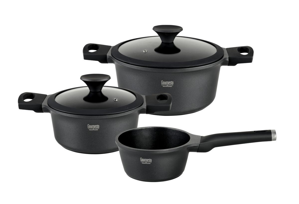 Set Lonaca Za Kuhanje Black Line - prozirno/crna, Konvencionalno, staklo/metal - Gourmesto
