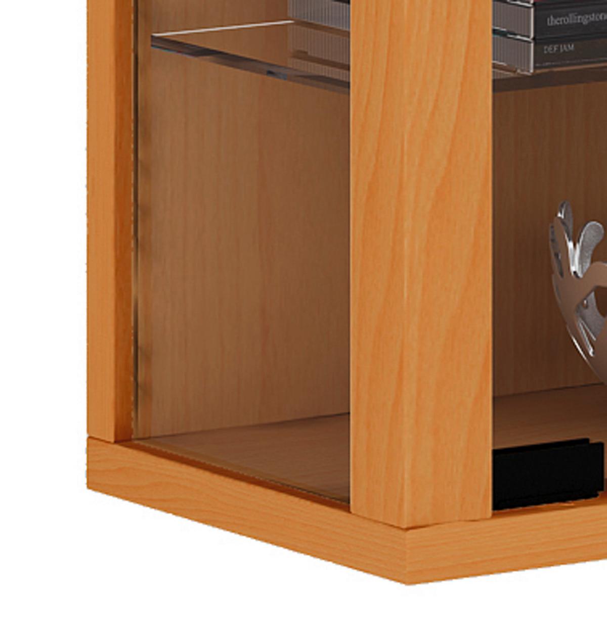 Vitrin Vitrosa Mini - bükkszínű, Basics, faalapú anyag/üveg (59/91/18cm) - MID.YOU