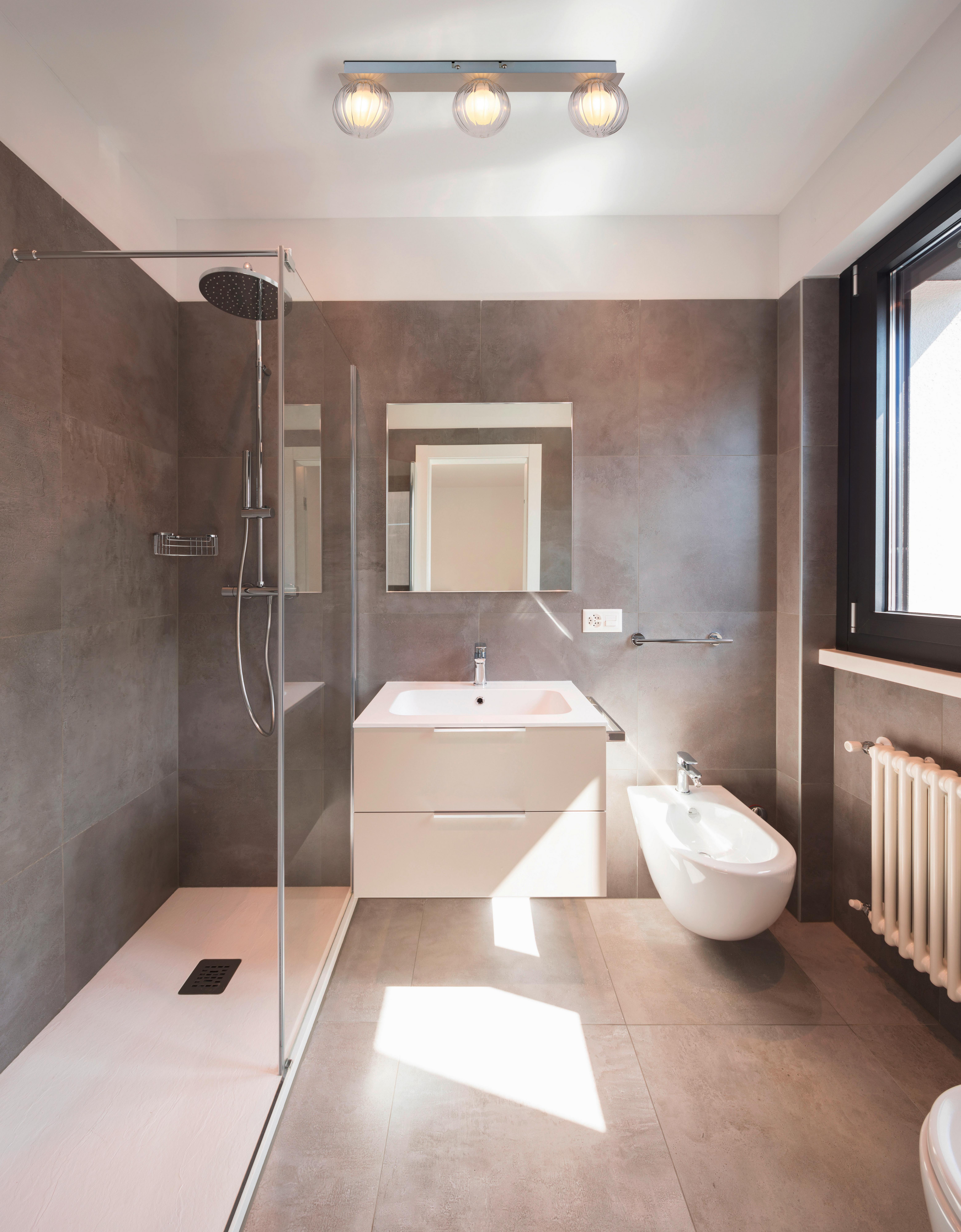 Badezimmer-Deckenleuchte Ander Klar max. 10 Watt - Klar, KONVENTIONELL, Glas/Metall (50/10/12,5cm) - Globo