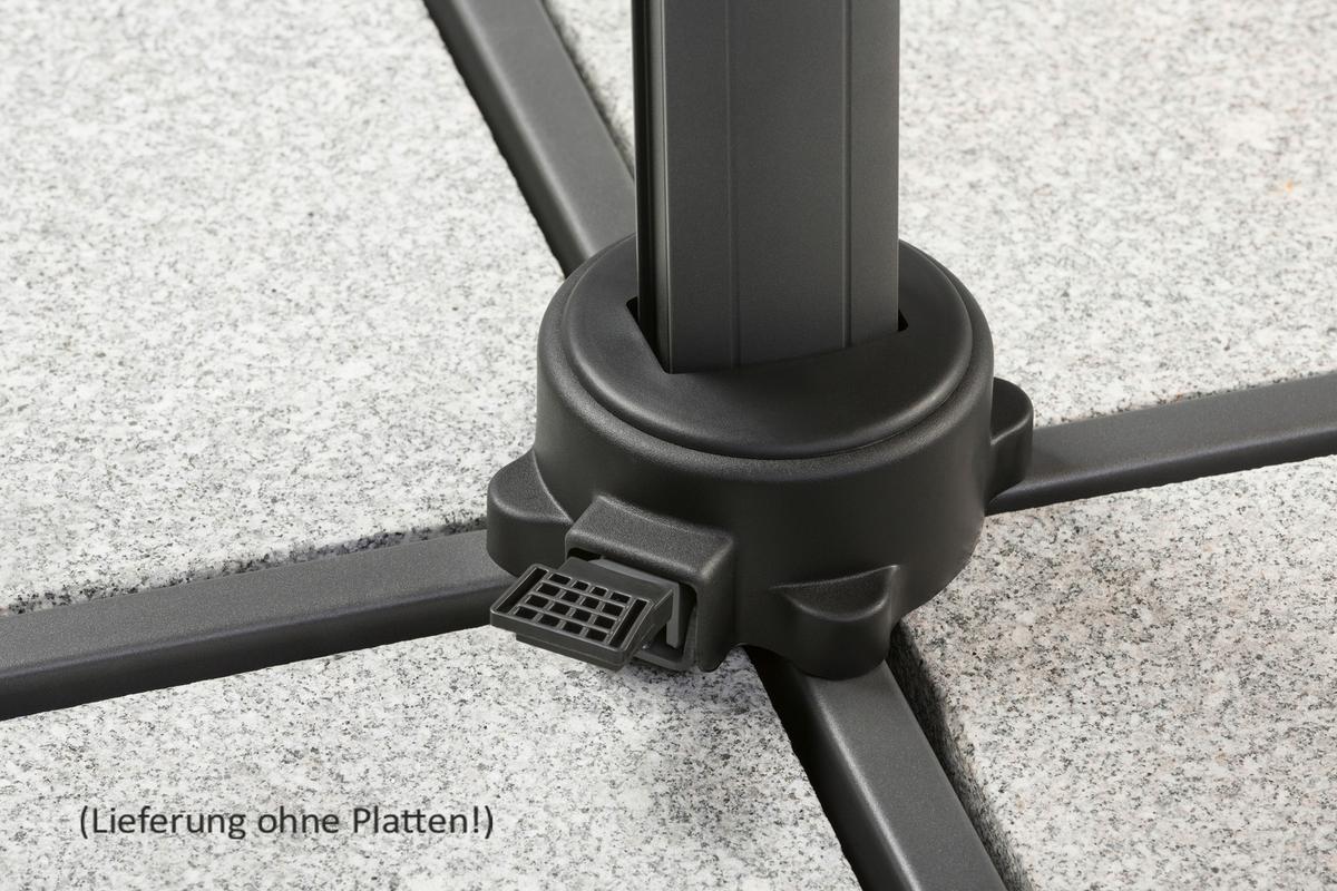 Ampelschirm Rhodos Anthrazit - Anthrazit, Basics, Textil/Metall (358/263/300cm) - Schneider