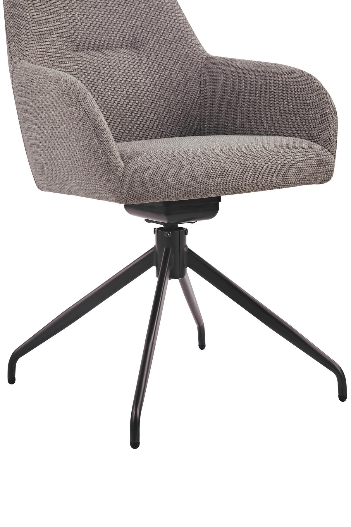 ARMLEHNSTUHL-SET TRIEST S 2ER-SET - Schlammfarben/Schwarz, MODERN, Textil/Metall (56/83/60cm) - MID.YOU