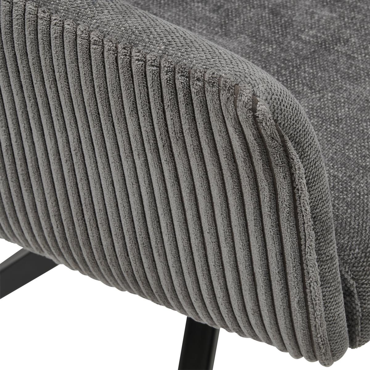 KRZESŁO Z PODŁOKIETNIKAMI ISEO - czarny/szary, Modern, metal/drewno (61/93/61cm) - Livetastic