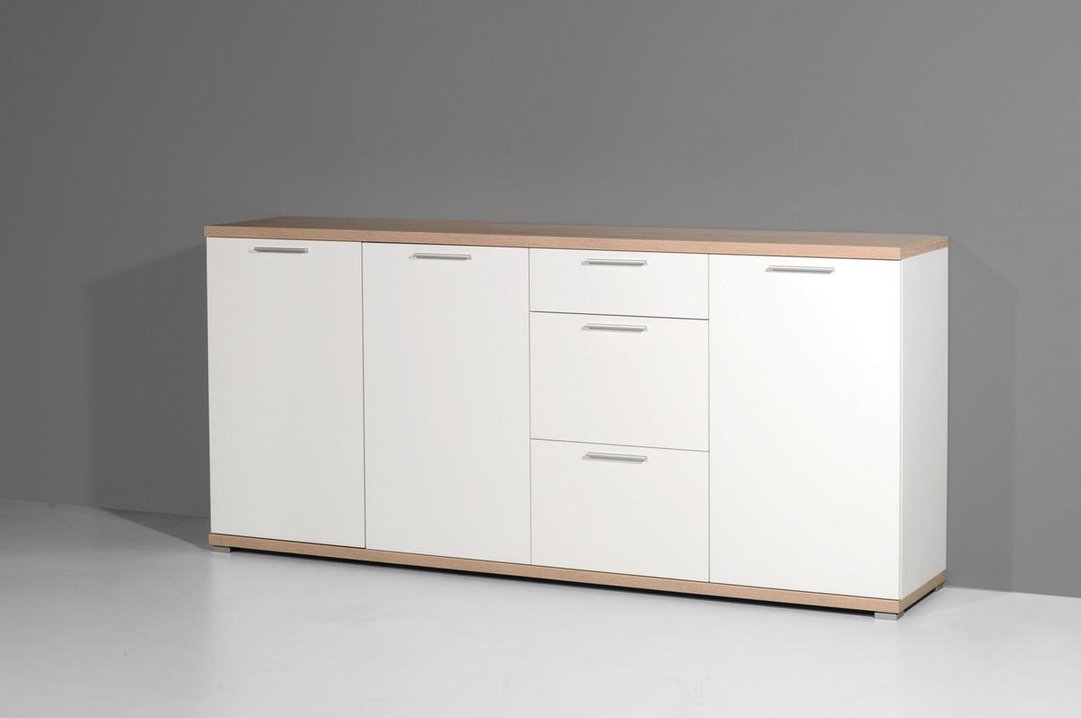Sideboard GW-Top in Eiche/Weiß - Alufarben/Weiß, MODERN, Holzwerkstoff (192/88/40cm) - Mömax