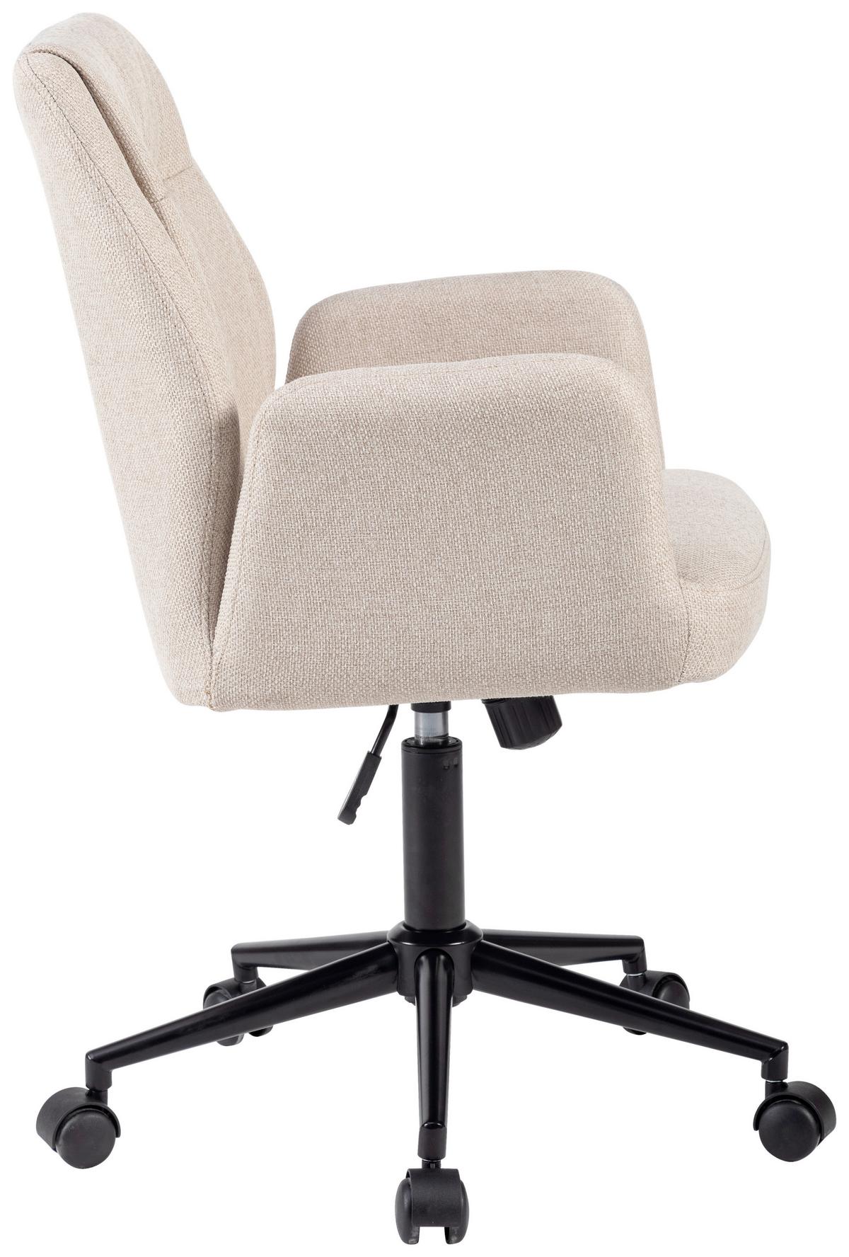 Uredska Stolica Amara - crna/krem, Lifestyle, metal/tekstil (59/85-93/60cm) - Modern Living