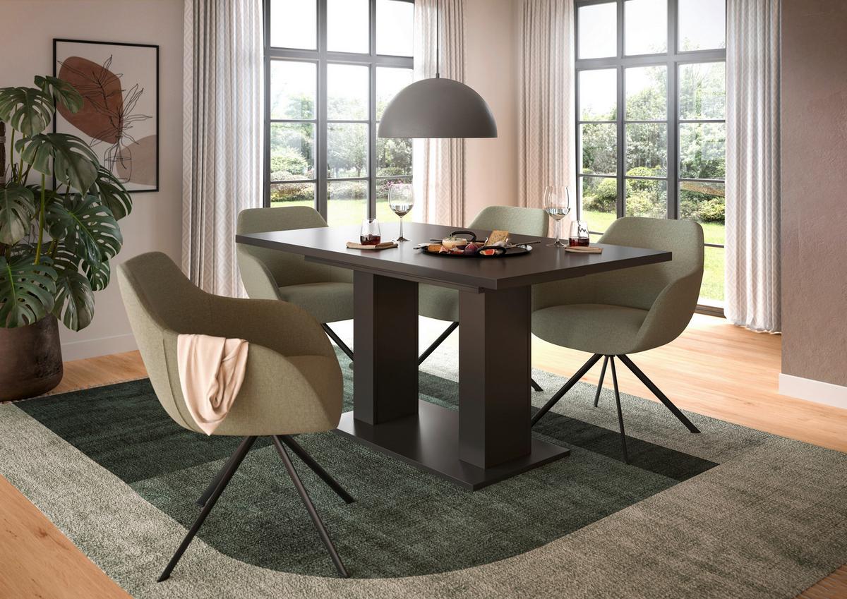 Ausziehtisch Marlon ca. 150x190 cm Grau/Eiche - Grau, KONVENTIONELL, Holzwerkstoff (150-190/90/76cm)