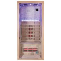Infrarotkabine Stockholm 1 Person, ca. 90/200/90cm - Naturfarben, Design, Holz (90/200/90cm)