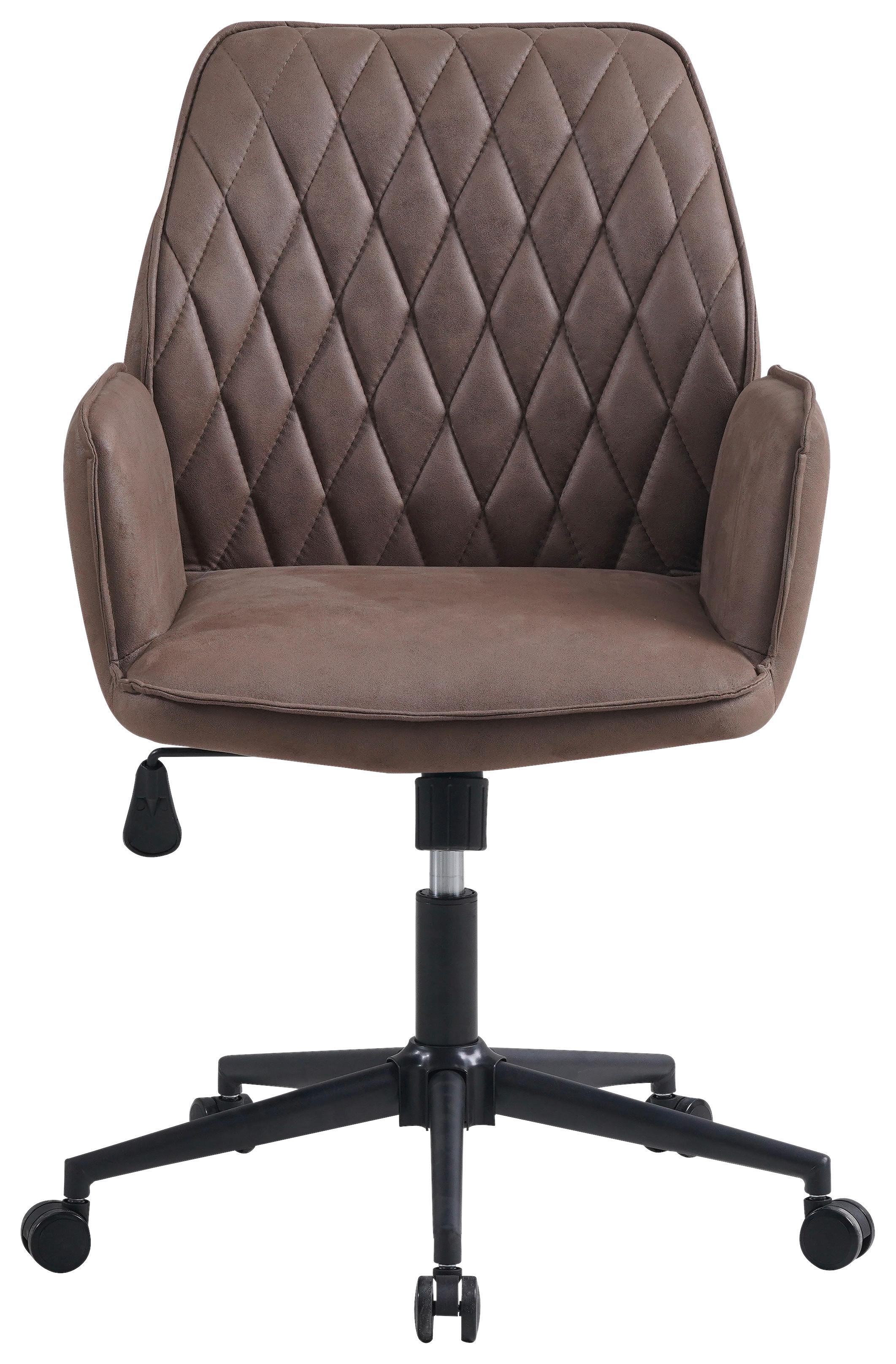 DREHSTUHL KNOX - Taupe/Schwarz, KONVENTIONELL, Textil/Metall (57/87/52cm) - MID.YOU