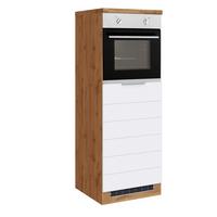 Backofen-/Kühlschrank Umbauschrank Florenz ca. 60 cm - Eiche Wotan/Weiß, Design, Holzwerkstoff/Metall (60/166/60cm) - Held