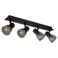 Strahler Claude in Schwarz max. 40 Watt - Schwarz, Design, Glas/Metall (50/7/15,5cm) - Globo