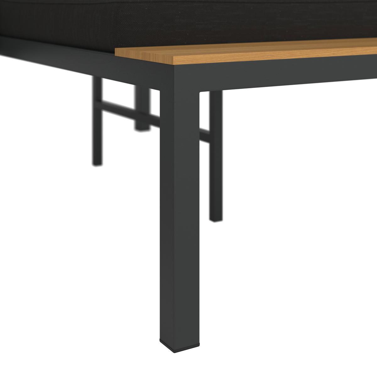 Loungegarnitur-Set Arianna Schwarz Metall/Outdoorstoff - Schwarz, MODERN, Kunststoff/Textil (146/76/75cm) - Bessagi Garden