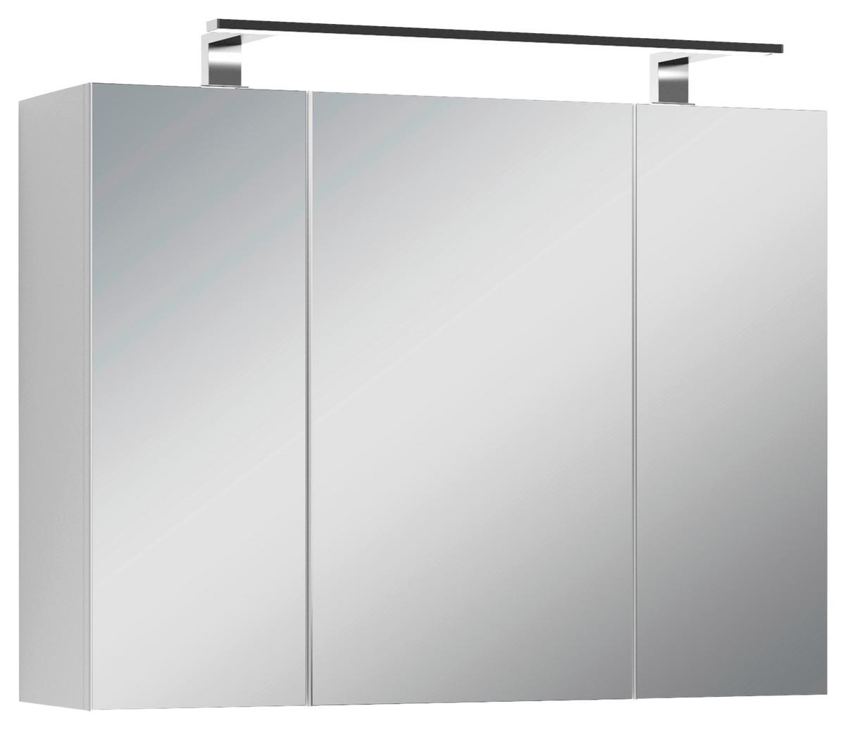 Spiegelschrank Spree mit LED ca. 80x60x20 cm Weiß - MODERN, Glas/Holzwerkstoff (80/60/20cm) - MID.YOU