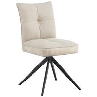 Stuhl Maya Beige - Beige/Schwarz, Modern, Textil/Metall (49/89/65cm) - Premium Living