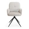 STOL MED ARMSTÖD NALANI - mörkgrå/greige, Modern, metall/textil (58/90/65,5cm) - Bessagi Home