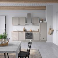 Küchenblock Cascada Low m. Geräten Grau - Eiche dunkel/Schwarz, MODERN, Holzwerkstoff/Metall (300cm) - Nobilia