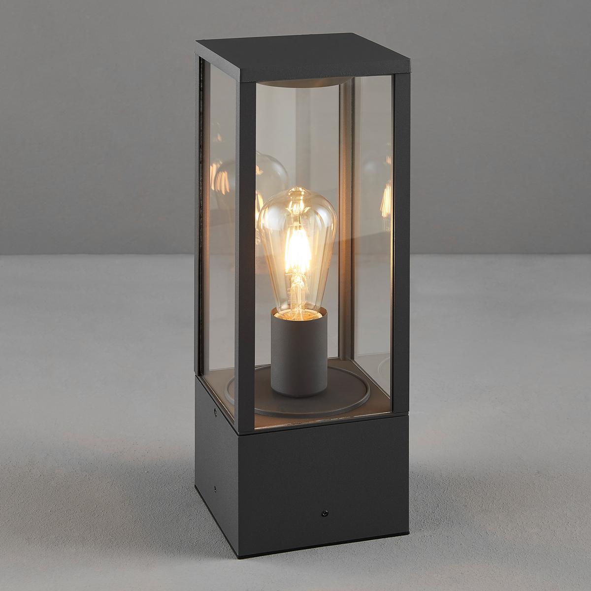 Wegleuchte Garonne in Anthrazit max. 60 Watt - Anthrazit, Trend, Glas/Metall (14/14/40cm) - Trio Leuchten