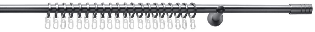 Rundstangengarnitur Rillcube in Dunkelgrau ca. 210cm - Dunkelgrau, Metall (210-400cm) - Premium Living