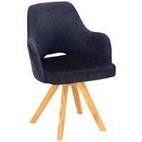 Armlehnstuhl in Dunkelblau - Eichefarben/Dunkelblau, KONVENTIONELL, Holz (58/82/60cm) - Premium Living