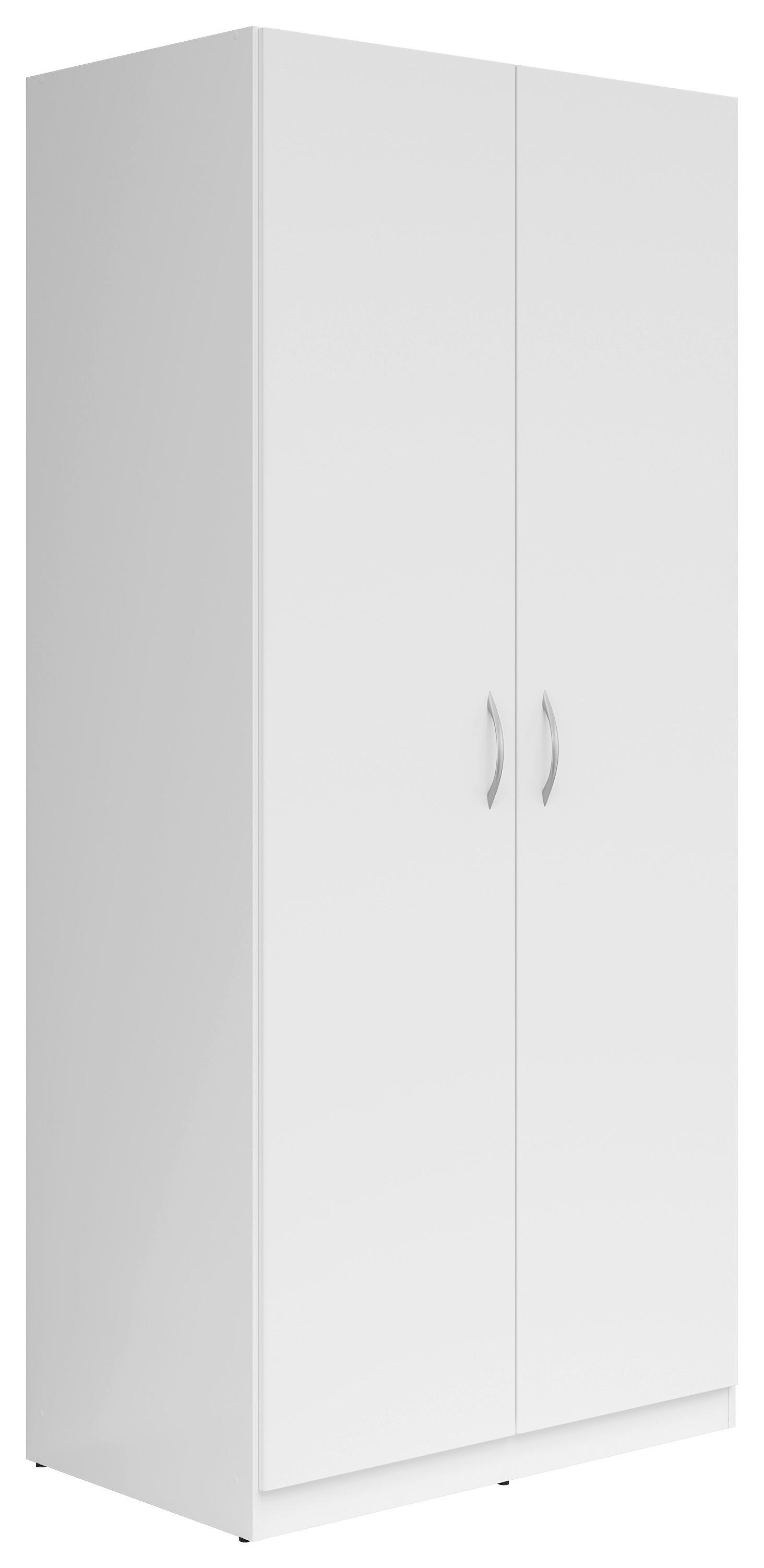 Omara Za Oblačila Casao, Bela, Š. 91 Cm - srebrne barve/bela, Konvencionalno, umetna masa/leseni material (91/197/54cm)