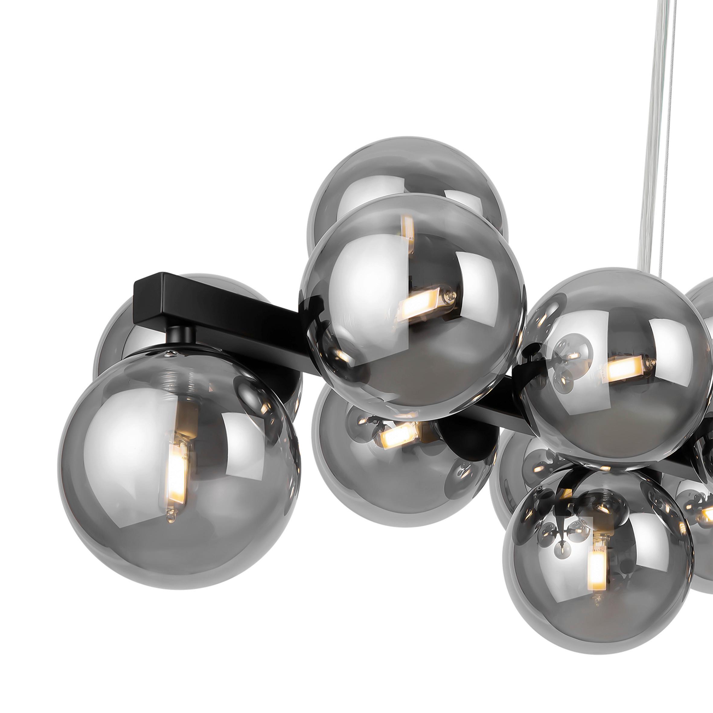 Pendelleuchte Dallas Schwarz max. 28 Watt - Schwarz, Trend, Glas/Metall (23,8/22,8/123,5cm) - MAYTONI