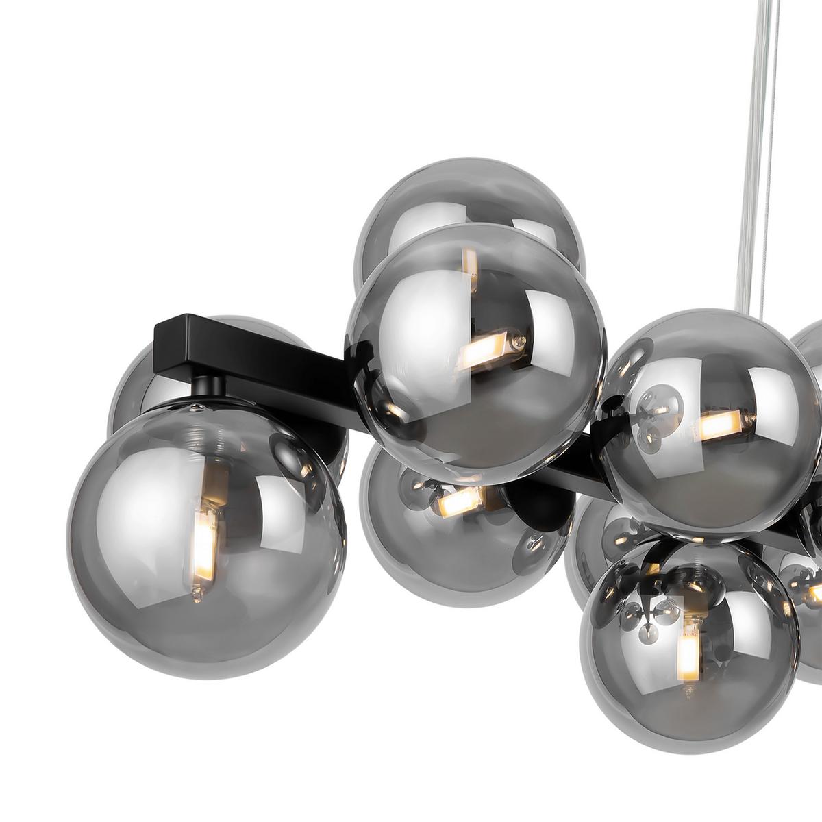 Pendelleuchte Dallas Schwarz max. 28 Watt - Schwarz, Trend, Glas/Metall (23,8/22,8/123,5cm) - MAYTONI