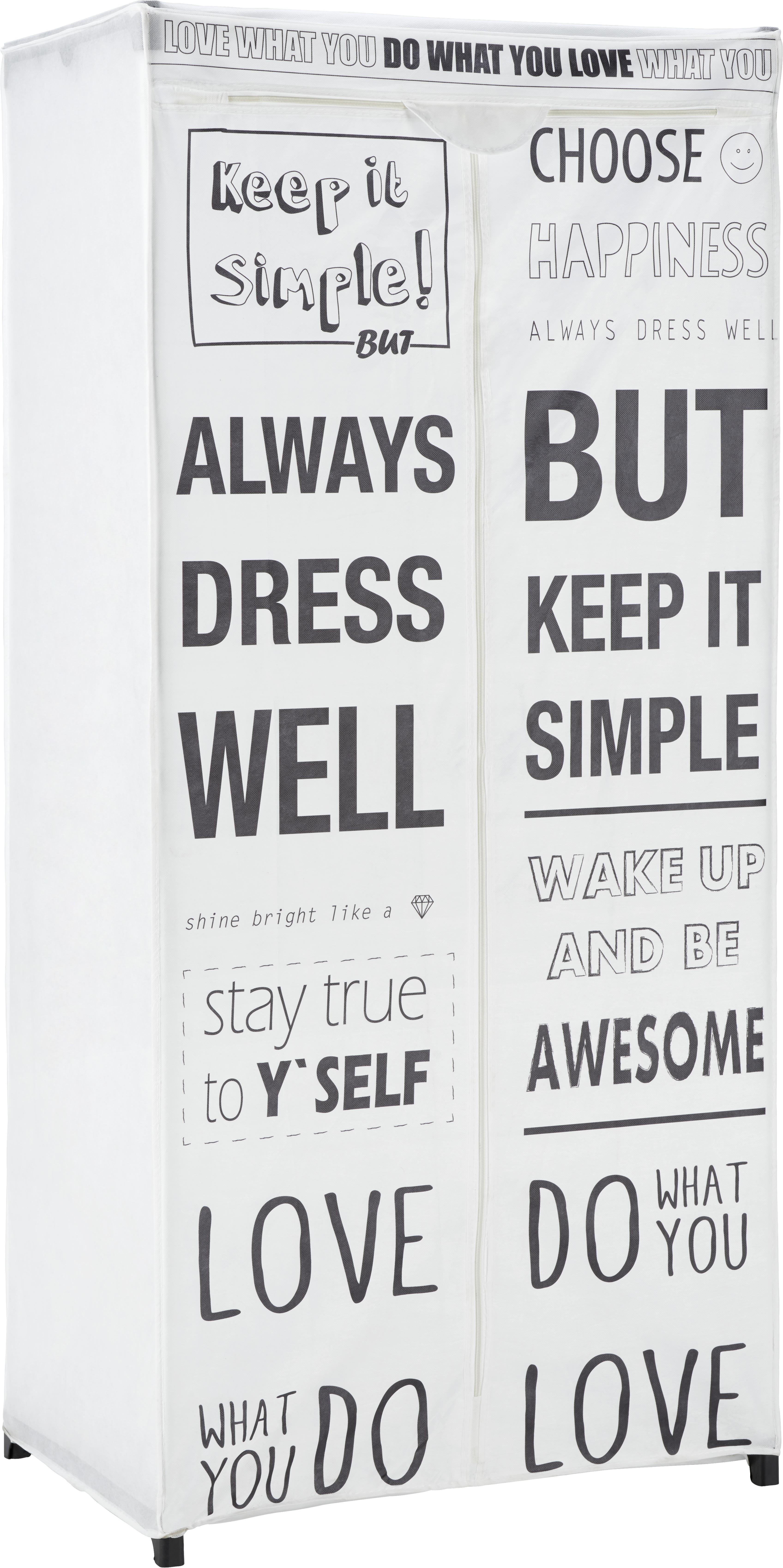 STOFKAST SIMPLE -SB- - Wit/Zwart, Lifestyle, Textiel/Metaal (75/160/50cm) - Mömax