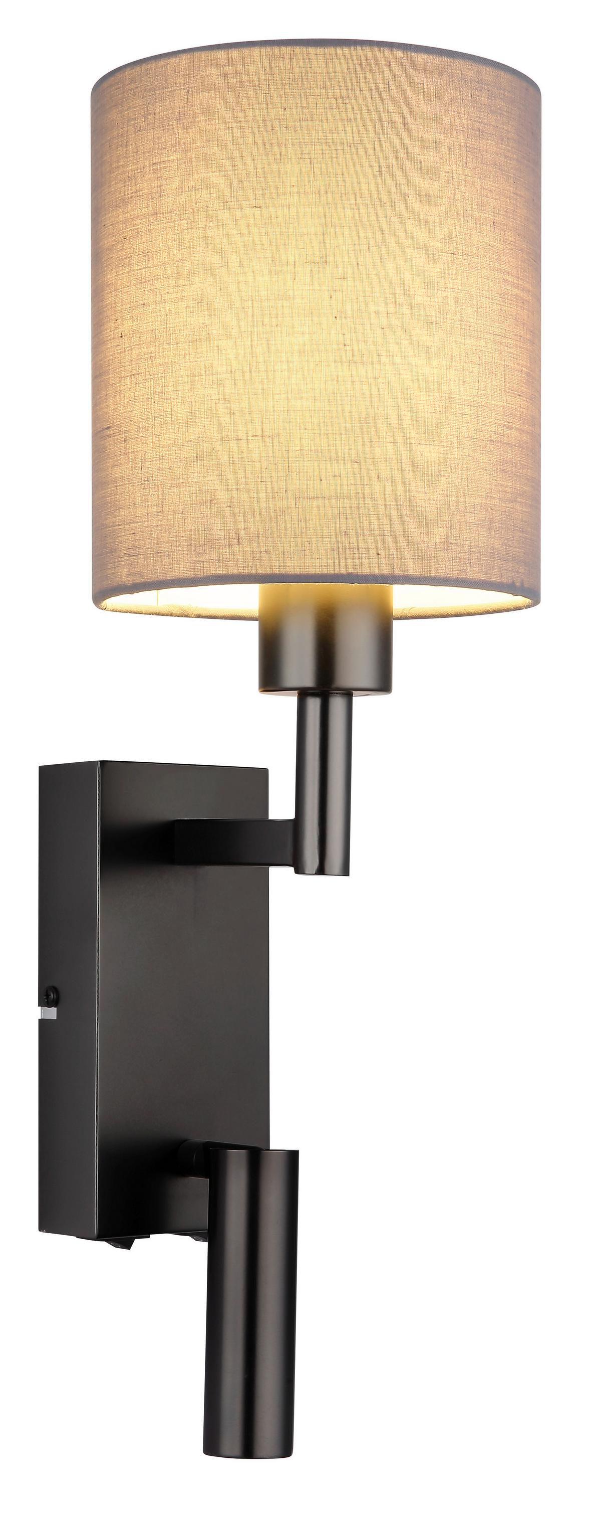 Led Zidna Svjetiljka Zamora - siva/crni krom, Konvencionalno, metal/tekstil (15/45,5cm) - Globo