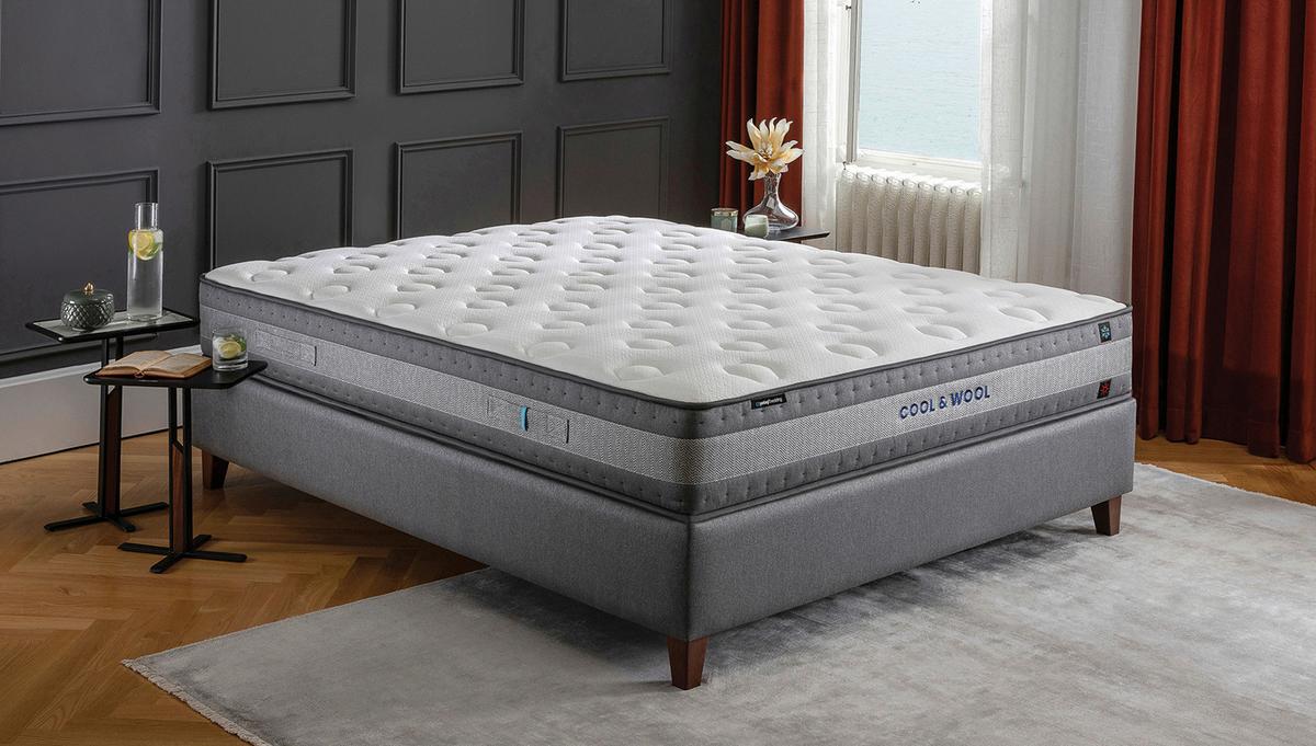 Matratze Cool & Wool H3 + H3 ca. 90x200 cm - Weiß/Grau, Basics, Textil (90/200cm) - Yatas