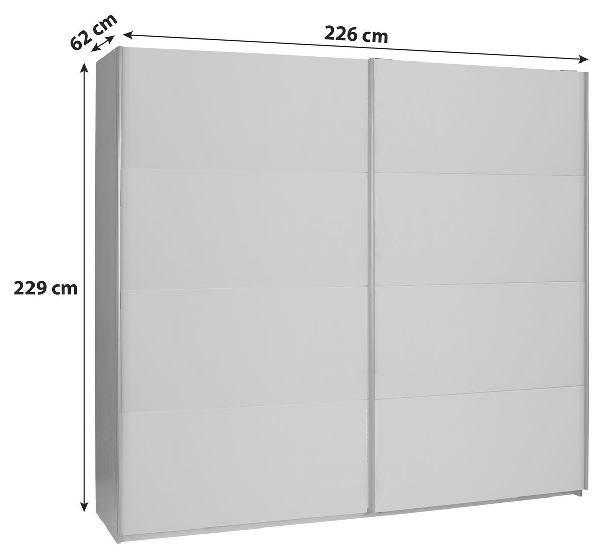DULAP FELDKIRCH - gri închis/gri lucios intens, Modern, sticlă/material pe bază de lemn (225/229/62cm)