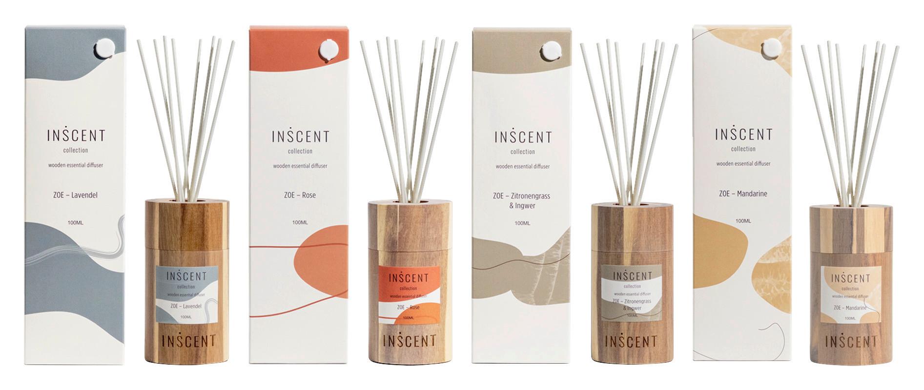 Diffuser Zoe diverse Düfte - Champagner/Pastellblau, MODERN, Glas/Holz (100ml) - Mömax