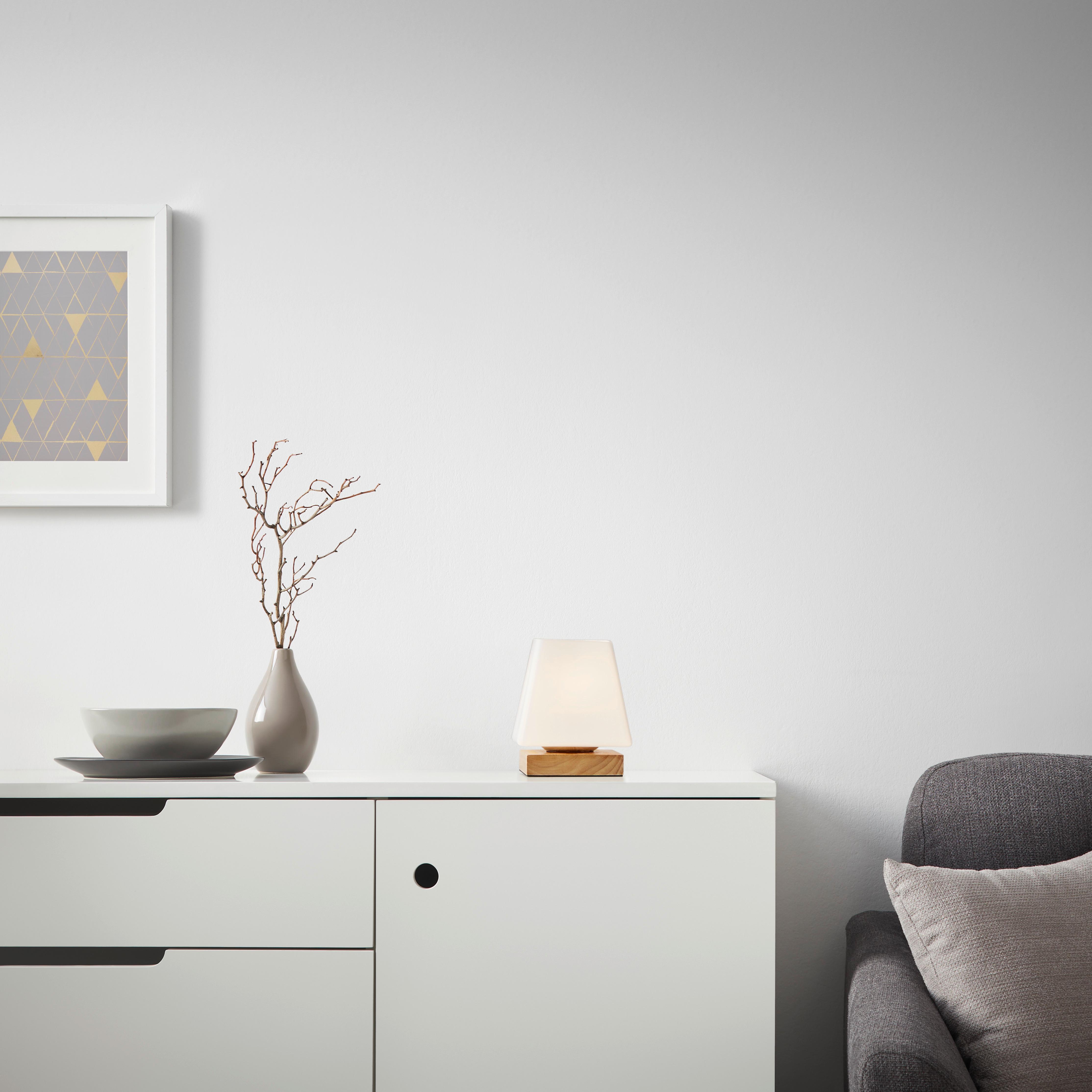 Tischleuchte Holly max. 60 Watt - Naturfarben, Modern, Glas/Holz (14/14/17,3cm) - Mömax