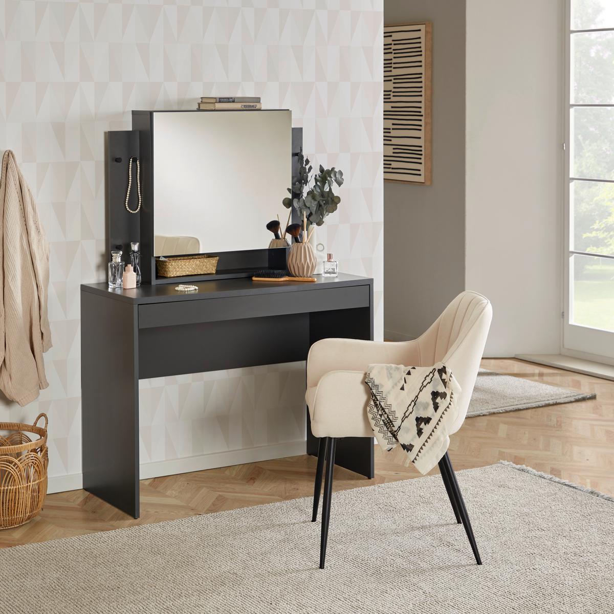 Toaletni Stol Sandy - antracit, Moderno, drvni materijal (100/76/45cm) - Modern Living