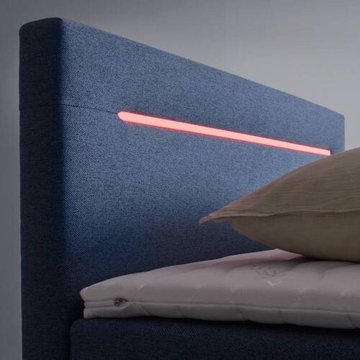 PAT TIP BOXSPRING JERRY - albastru închis, Konventionell, textil (140/200cm) - Mömax