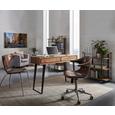 Besucherstuhl in Braun - Chromfarben/Braun, MODERN, Leder/Holz (56,5/85,5/51cm) - Modern Living Besucherstuhl in Braun - Chromfarben/Braun, MODERN, Leder/Holz (56,5/85,5/51cm) - Modern Living