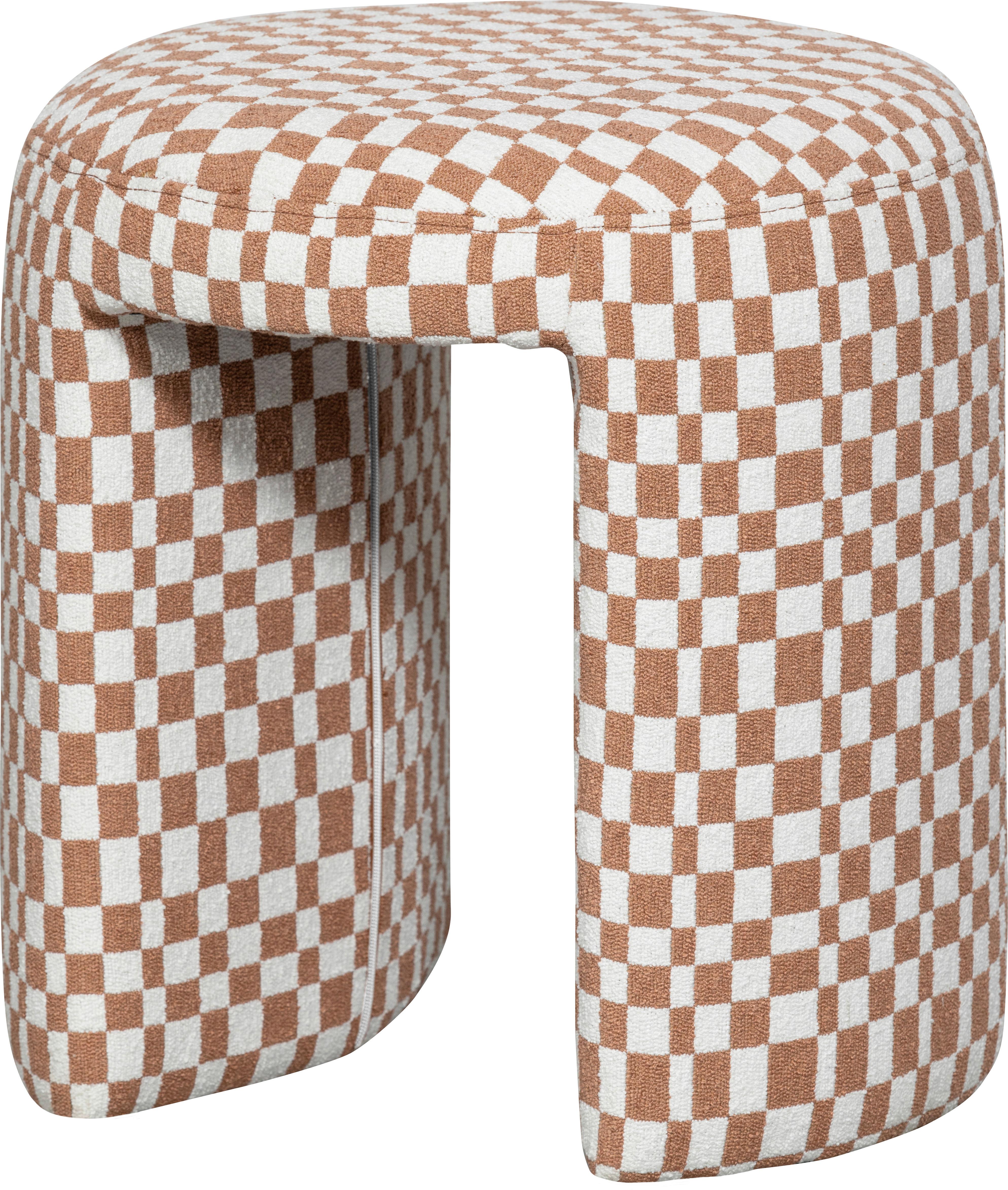 Hocker Charlie Orange/Weiß - Orange/Weiß, Design, Textil (45/47/45cm) - Livetastic