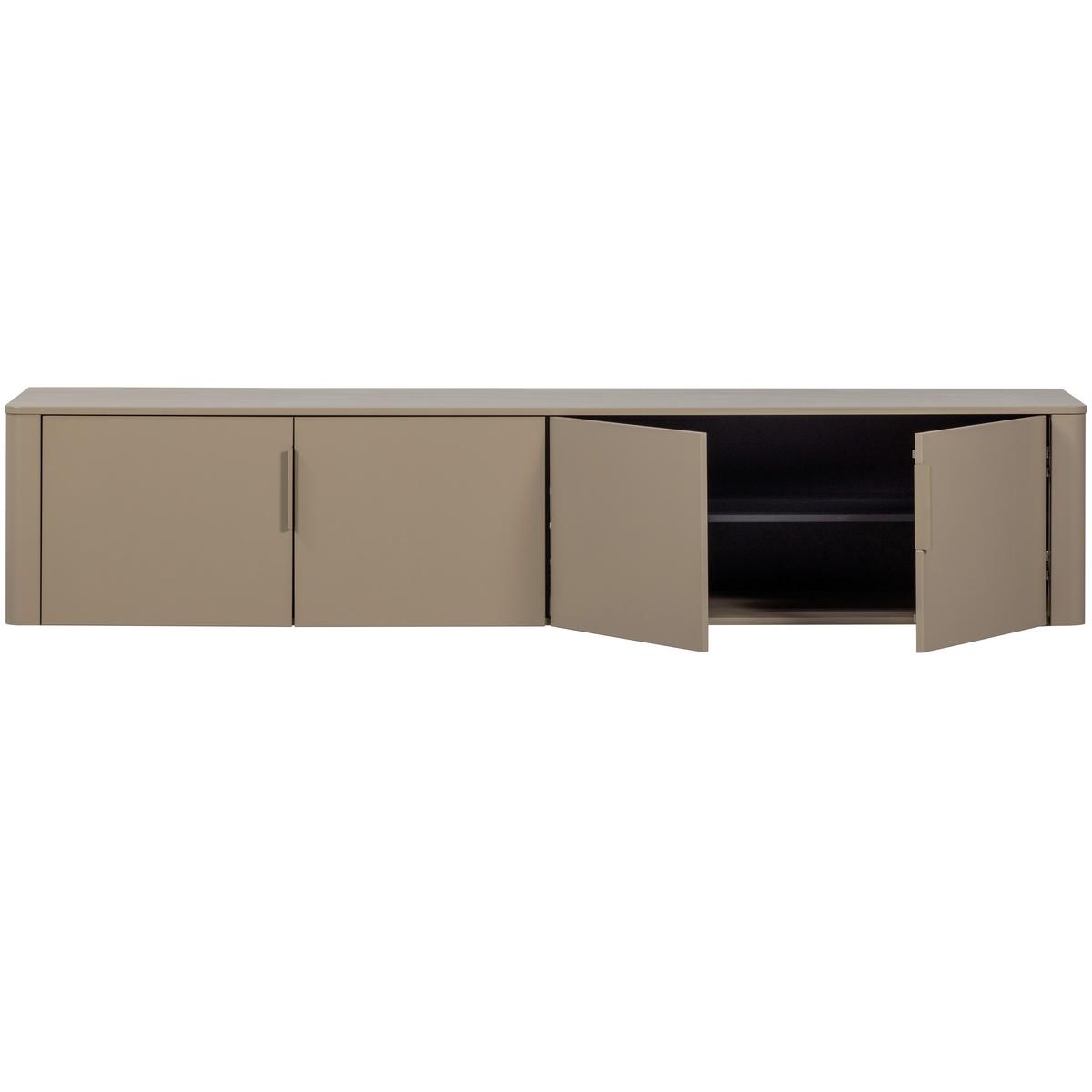 LOWBOARD Gunnar Schlammfarben B: 200cm - Schlammfarben/Schwarz, Design, Holz/Metall (200/56/44cm) - Livetastic