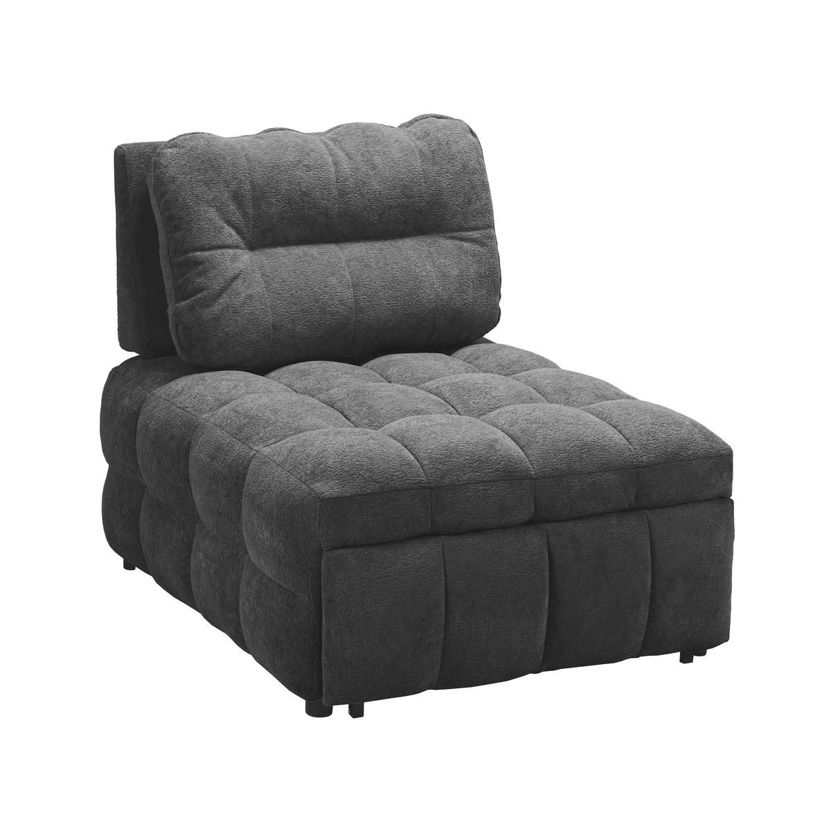 Schlafsessel Liara Webstoff Dunkelgrau - Dunkelgrau/Schwarz, MODERN, Holz/Textil (88/87/110cm) - Bessagi Home