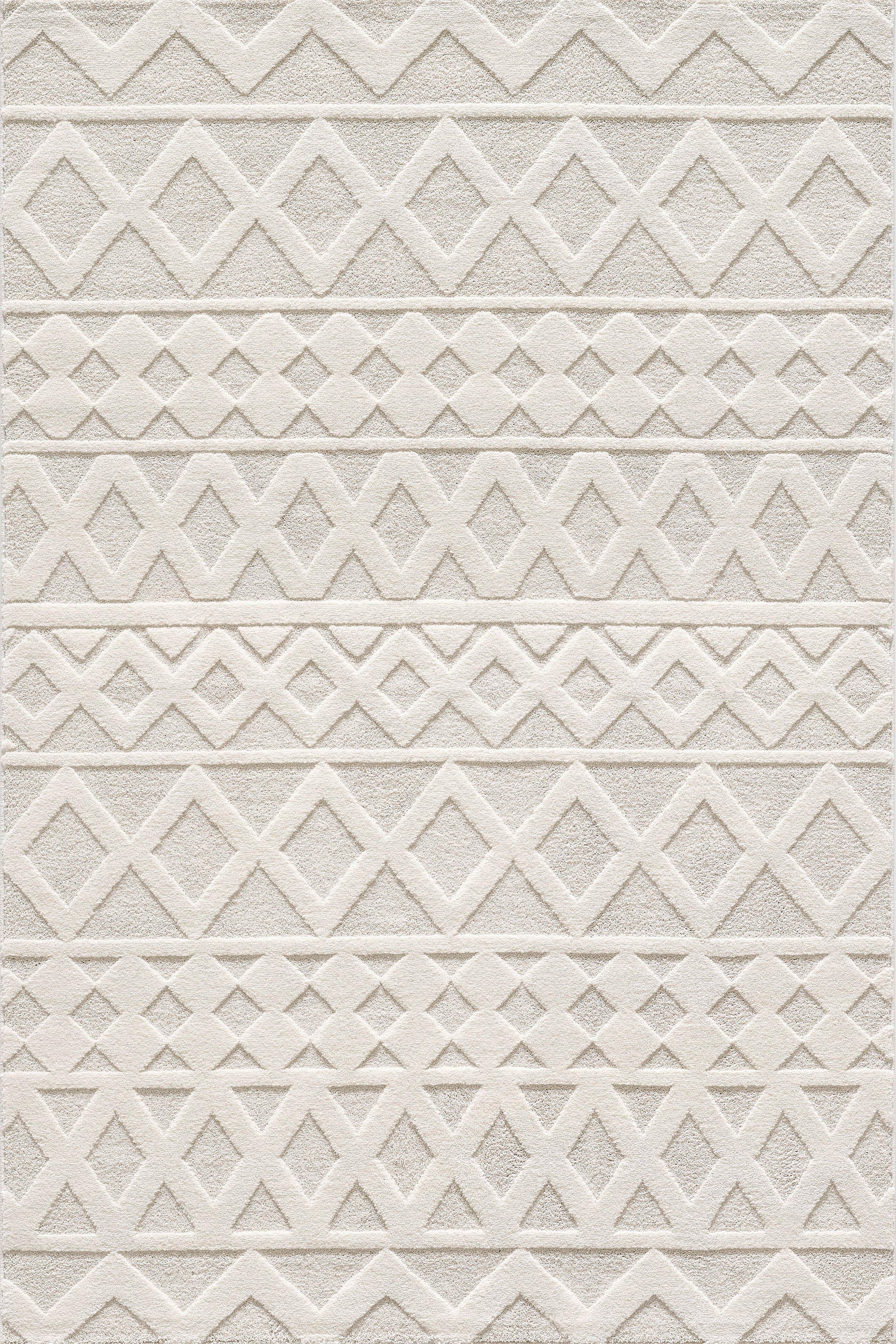 Webteppich Elio Creme/Beige ca. 200x290cm - Beige/Creme, KONVENTIONELL, Textil (200/290cm)