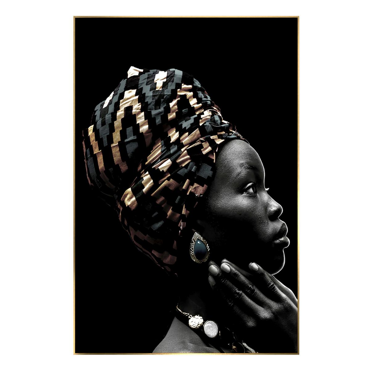 Glasbild Schwarz/Goldfarben ca.80x120cm - Goldfarben/Schwarz, Basics, Glas/Holz (80/120cm)