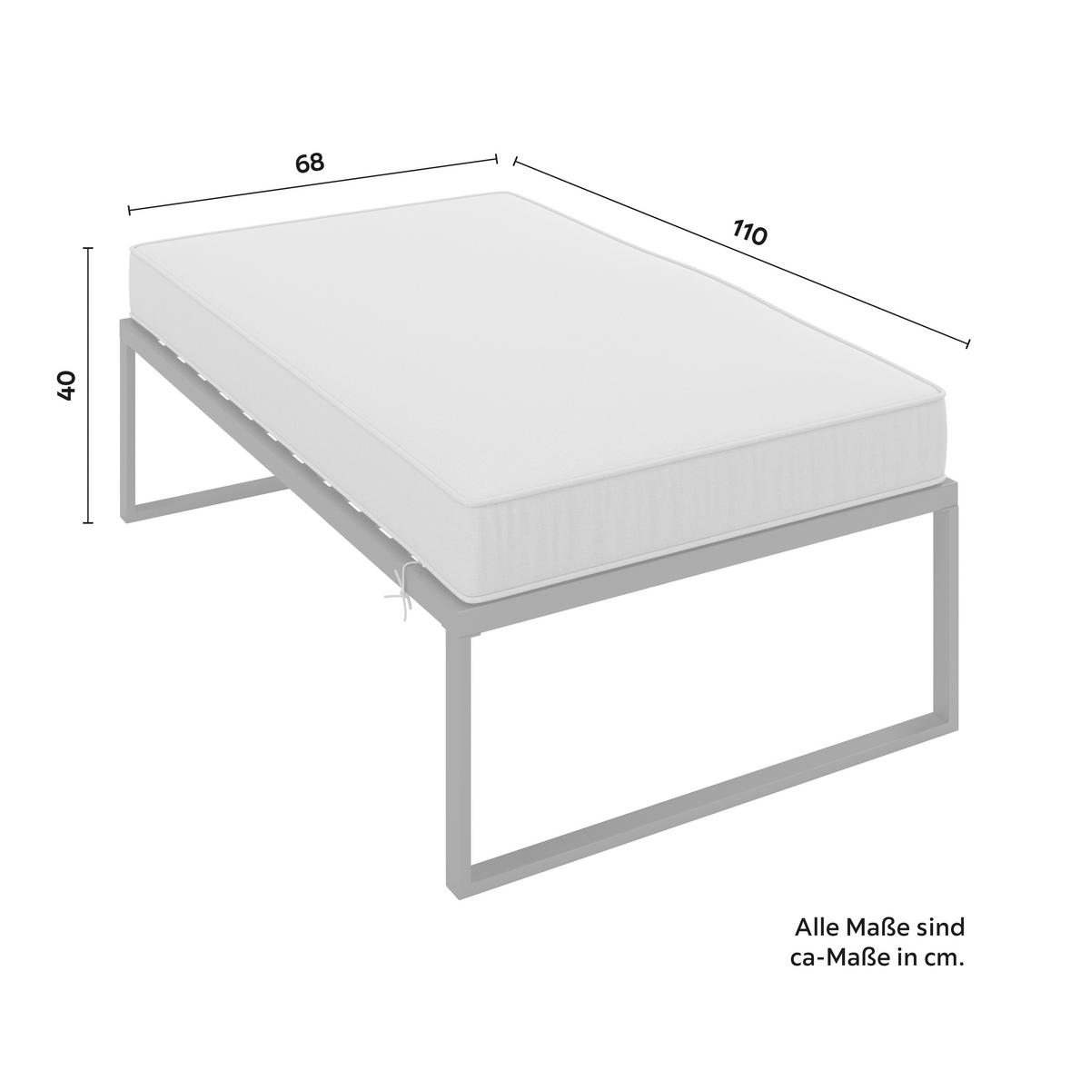 Loungegarnitur Malina Hellgrau Metall/Outdoorstoff - Schwarz/Grau, MODERN, Glas/Textil (230/60/70,5cm) - Bessagi Garden