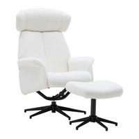 Relaxsessel Benni II in Weiß - Schwarz/Weiß, MODERN, Textil/Metall (76/97-109/76-107cm) - Mömax