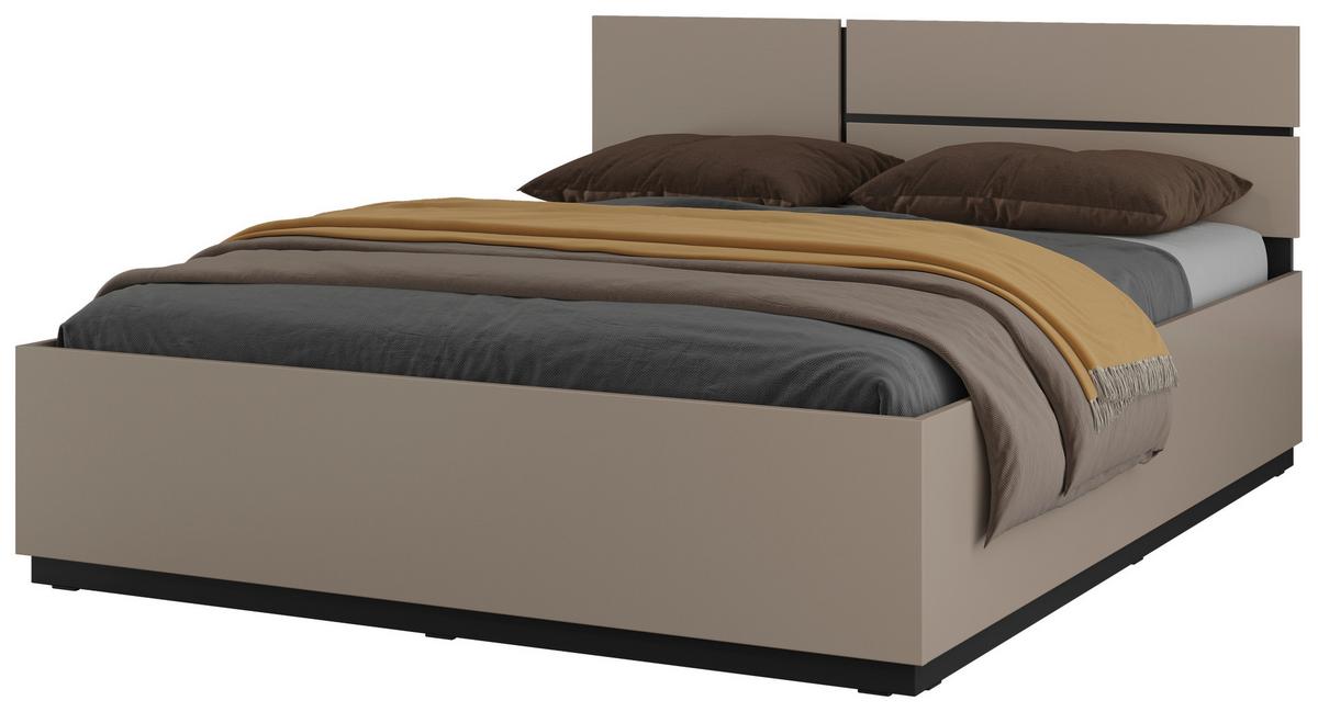 Ágykeret Cross S - bézs/fekete, Modern, faalapú anyag (160/200cm)