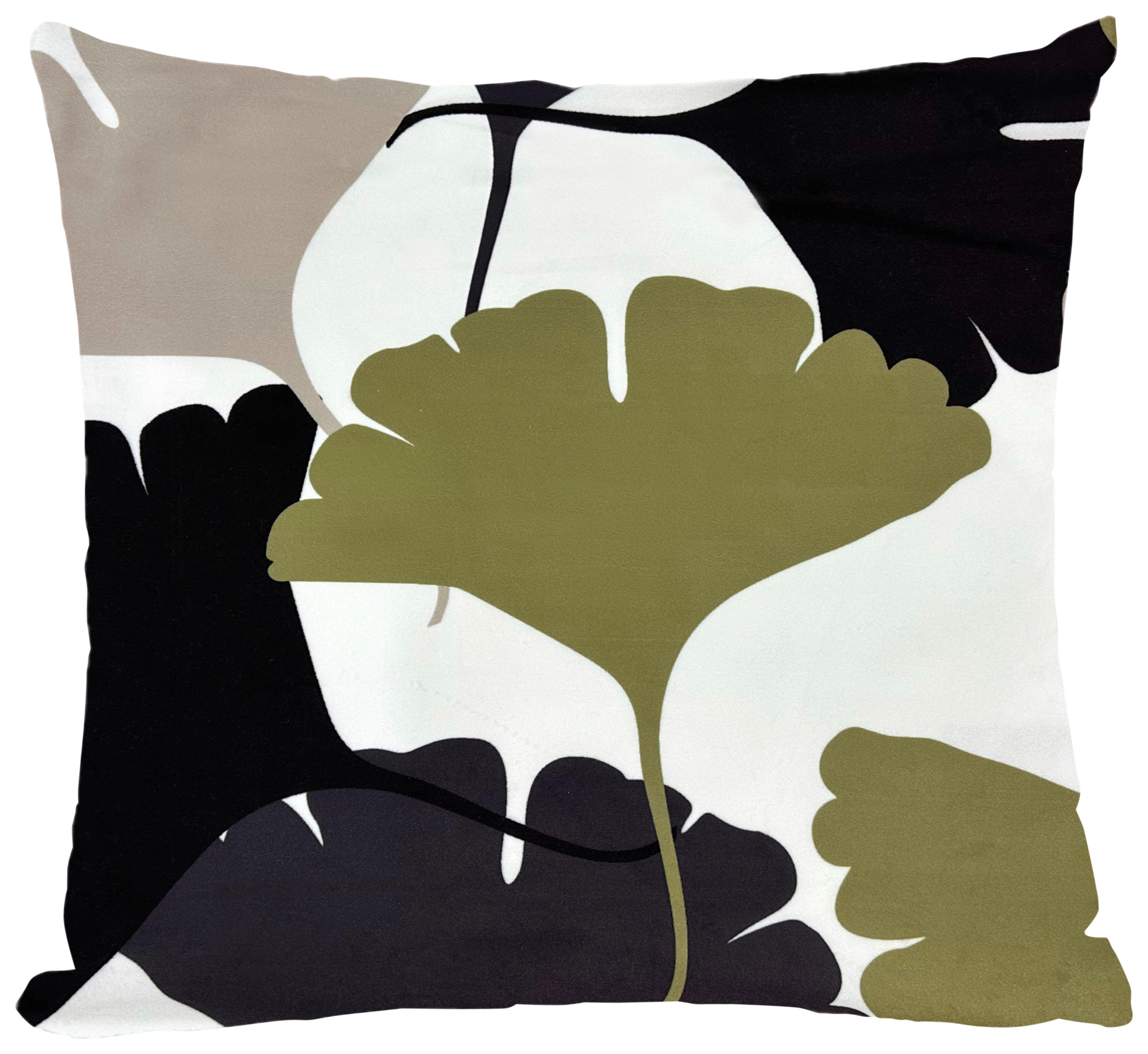 Kissenhülle Blätter Gingko Multicolor ca. 45x45cm - Grün, Textil (45/45cm)