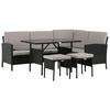 Dining-Loungeset Knock Grau/Schwarz - Schwarz/Grau, KONVENTIONELL, Kunststoff - Gardenson