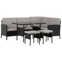 Dining-Loungeset Knock Grau/Schwarz - Schwarz/Grau, KONVENTIONELL, Kunststoff - Gardenson
