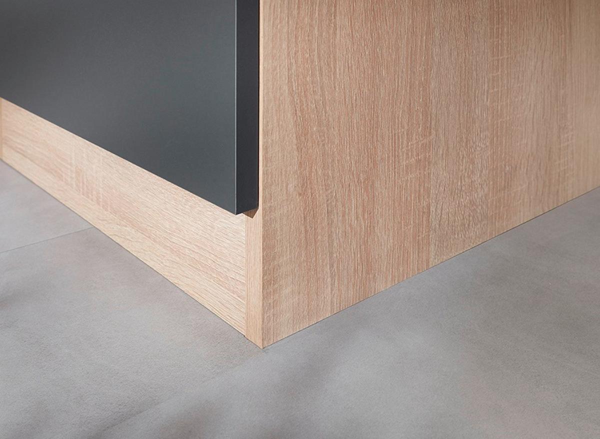 Izvlečna Omara Merle, Barva Hrasta, Siva - srebrne barve/siva, Basics, kovina/leseni material (30/144,8/60cm) - Respekta