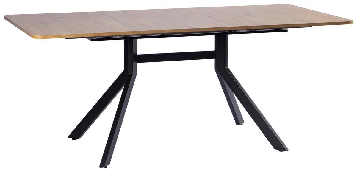 Raztegljiva Miza Jax, Barva Hrasta, Črna, 150-190x90 - črna/hrast artisan, Moderno, kovina/leseni material (150-190/90/76cm) - Livetastic